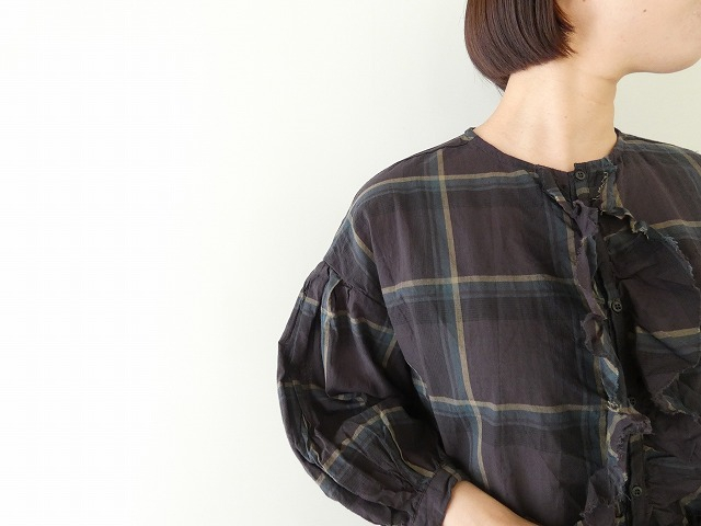 LAITERIE(レイトリー) オーガニックコットンローンチェックフリルブラウスの商品画像7