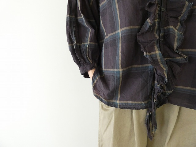 LAITERIE(レイトリー) オーガニックコットンローンチェックフリルブラウスの商品画像9