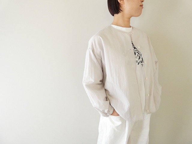 prit(プリット) ポリエステルコットンサッカー×コットンナイロンタフタリバーシブルノーカラーブルゾンの商品画像10