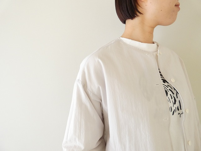 prit(プリット) ポリエステルコットンサッカー×コットンナイロンタフタリバーシブルノーカラーブルゾンの商品画像11