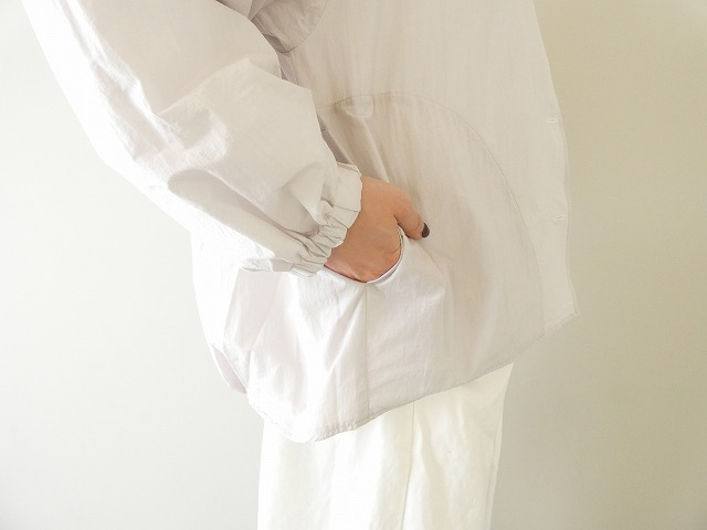 prit(プリット) ポリエステルコットンサッカー×コットンナイロンタフタリバーシブルノーカラーブルゾンの商品画像12