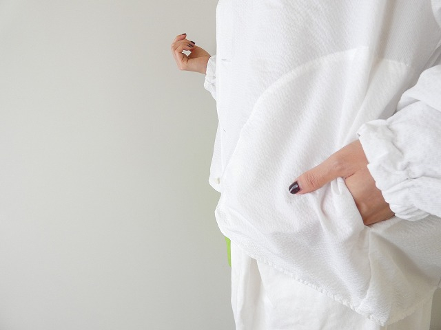 prit(プリット) ポリエステルコットンサッカー×コットンナイロンタフタリバーシブルノーカラーブルゾンの商品画像7