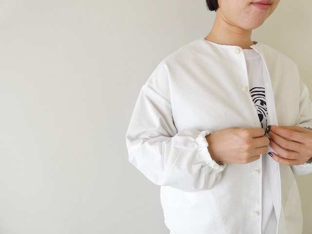 prit(プリット) ポリエステルコットンサッカー×コットンナイロンタフタリバーシブルノーカラーブルゾンの商品画像8