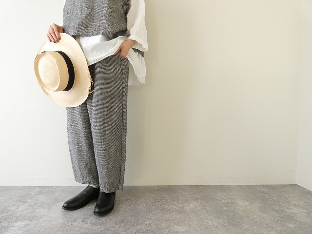 prit(プリット) リネンシルクハウンドトゥースワンタックバギーパンツの商品画像4