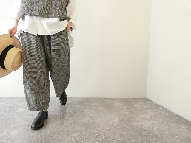 prit(プリット) リネンシルクハウンドトゥースワンタックバギーパンツの商品画像5