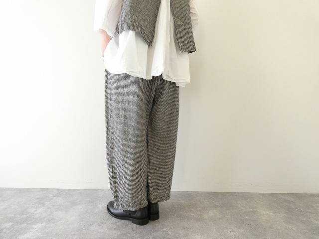 prit(プリット) リネンシルクハウンドトゥースワンタックバギーパンツの商品画像6