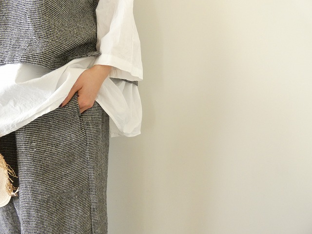 prit(プリット) リネンシルクハウンドトゥースワンタックバギーパンツの商品画像7