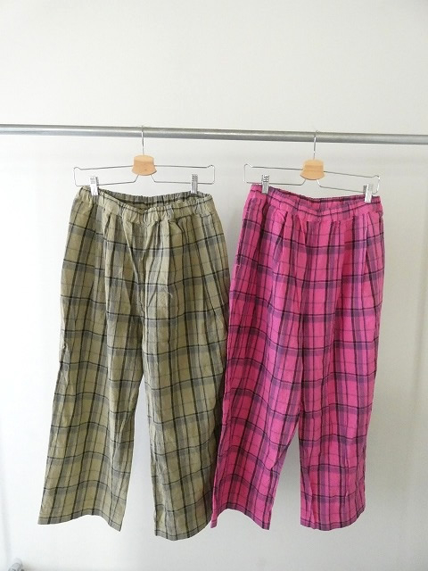 prit(プリット) 16/1リネンコットンチェックタックイージーパンツの商品画像3