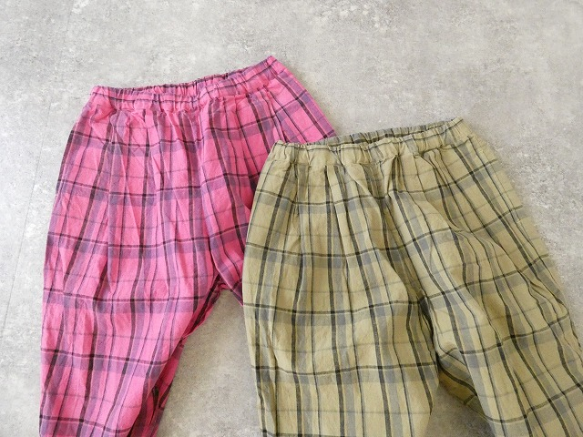 prit(プリット) 16/1リネンコットンチェックタックイージーパンツの商品画像9