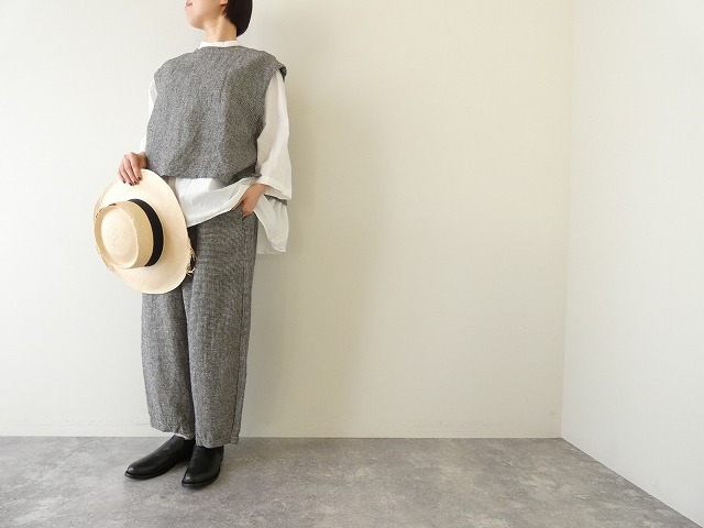 prit(プリット) リネンシルクハウンドトゥース2wayベストの商品画像1