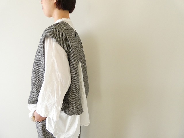 prit(プリット) リネンシルクハウンドトゥース2wayベストの商品画像5