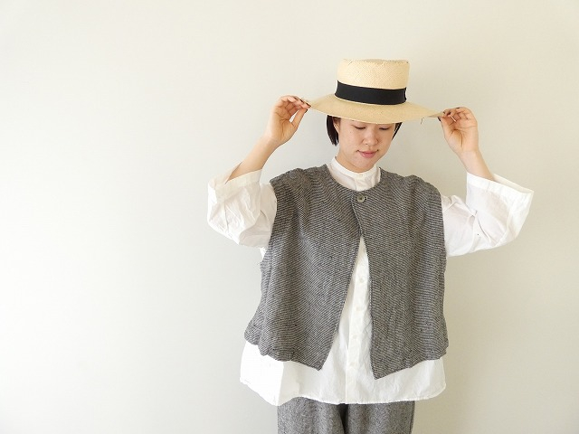 prit(プリット) リネンシルクハウンドトゥース2wayベストの商品画像9