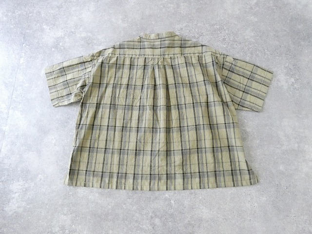 prit(プリット) リネンコットンチェック5分袖スタンドカラービッグシャツの商品画像29