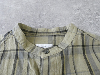 prit(プリット) リネンコットンチェック5分袖スタンドカラービッグシャツの商品画像30