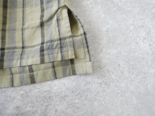 prit(プリット) リネンコットンチェック5分袖スタンドカラービッグシャツの商品画像33