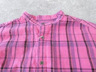 prit(プリット) リネンコットンチェック5分袖スタンドカラービッグシャツの商品画像44