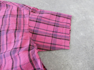 prit(プリット) リネンコットンチェック5分袖スタンドカラービッグシャツの商品画像46