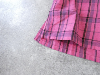 prit(プリット) リネンコットンチェック5分袖スタンドカラービッグシャツの商品画像47