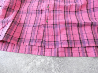 prit(プリット) リネンコットンチェック5分袖スタンドカラービッグシャツの商品画像48