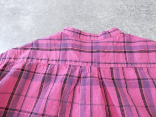 prit(プリット) リネンコットンチェック5分袖スタンドカラービッグシャツの商品画像50