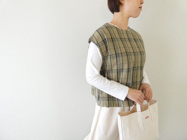 prit(プリット) リネンコットンチェック2Wayベストの商品画像1