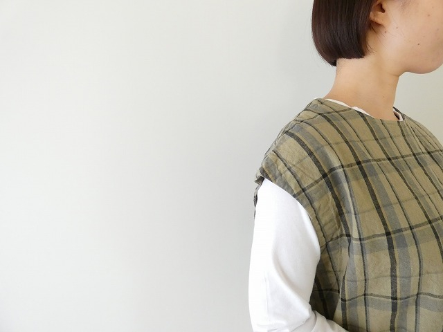 prit(プリット) リネンコットンチェック2Wayベストの商品画像3
