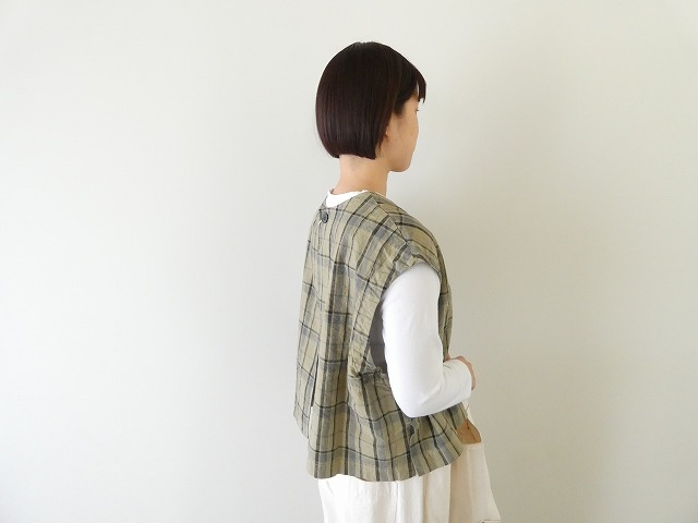 prit(プリット) リネンコットンチェック2Wayベストの商品画像6