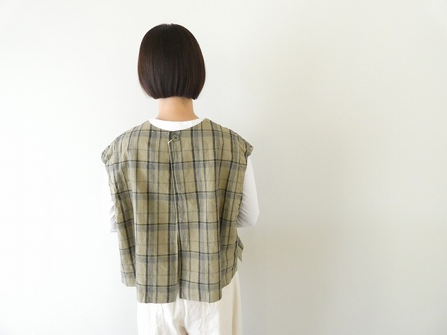 prit(プリット) リネンコットンチェック2Wayベストの商品画像7