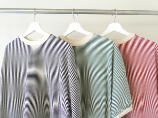 prit(プリット) 空紡度詰天竺ミジンボーダー5分袖クルーネックプルオーバーの商品画像16