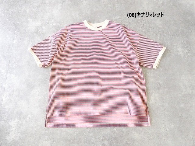 prit(プリット) 空紡度詰天竺ミジンボーダー5分袖クルーネックプルオーバーの商品画像28