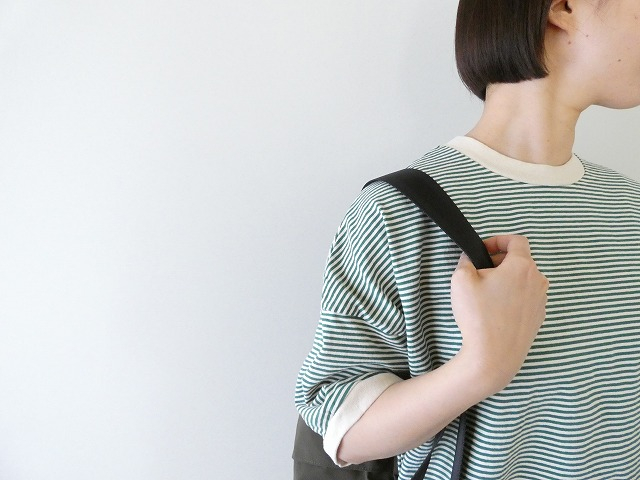 prit(プリット) 空紡度詰天竺ミジンボーダー5分袖クルーネックプルオーバーの商品画像3