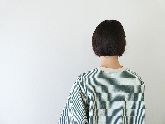 prit(プリット) 空紡度詰天竺ミジンボーダー5分袖クルーネックプルオーバーの商品画像6