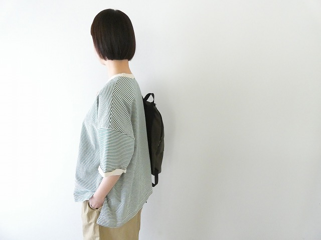 prit(プリット) 空紡度詰天竺ミジンボーダー5分袖クルーネックプルオーバーの商品画像7