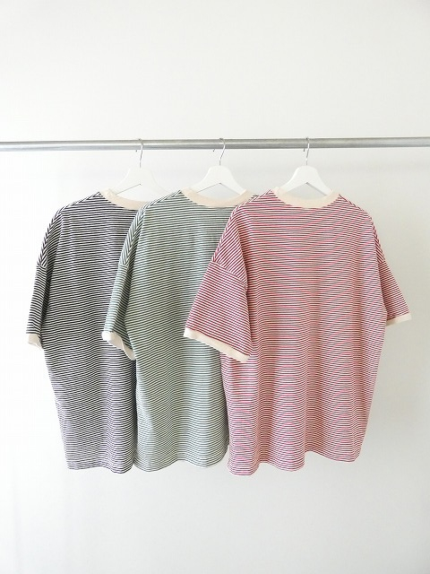 prit(プリット) 空紡度詰天竺ミジンボーダー5分袖クルーネックプルオーバーの商品画像9