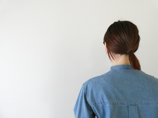 NOMBRE IMPAIR(ノンブルアンペール) ねじりピンタックデニムスタンドショートシャツの商品画像6