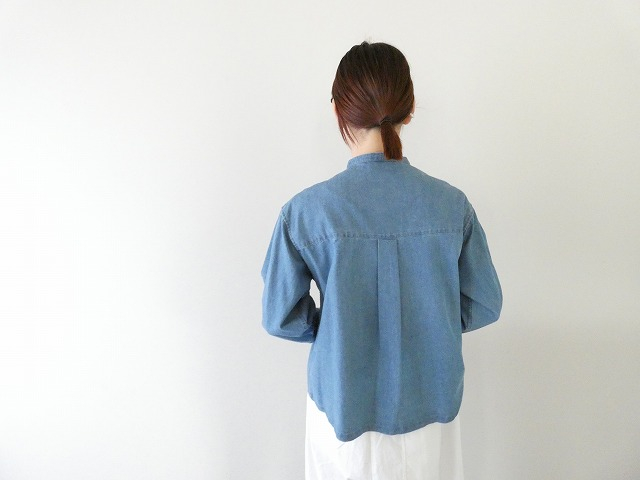 NOMBRE IMPAIR(ノンブルアンペール) ねじりピンタックデニムスタンドショートシャツの商品画像8