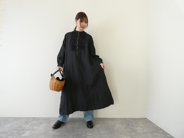 ichiAntiquite's(イチアンティークス) フレンチリネン胸元フリルドレスの商品画像1