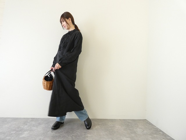 ichiAntiquite's(イチアンティークス) フレンチリネン胸元フリルドレスの商品画像8