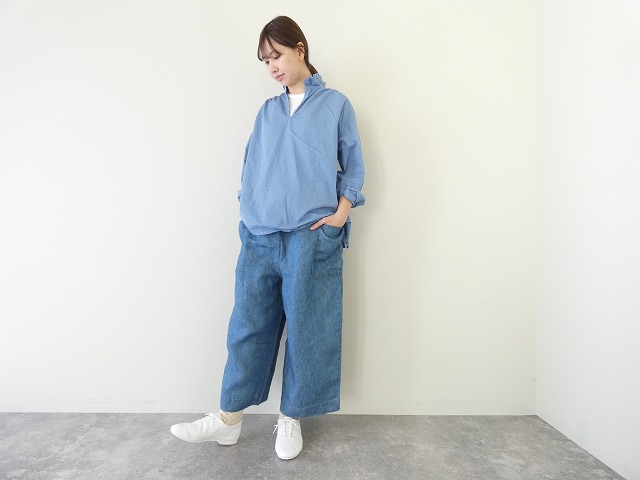 Hands of creation(ハンズオブクリエイション) 11ozリネンデニムサイドポケットキュロットパンツの商品画像1