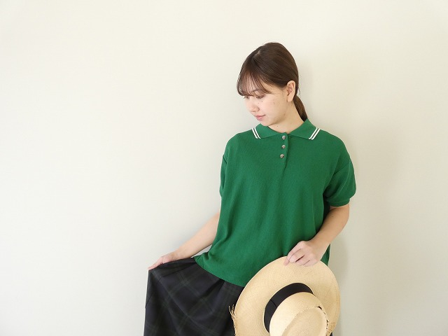 NARU スノーコットンラインポロ衿ニットの商品画像2