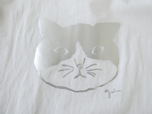 grin(グリン) オーガニックエーゲ海モノトーンねこ長袖プリントTシャツの商品画像11