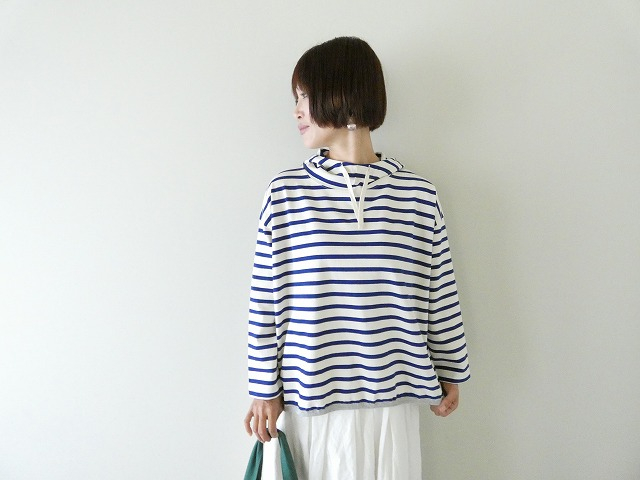 快晴堂(かいせいどう) セーラーボーダー裾ギャザーボーダーパーカーの商品画像2