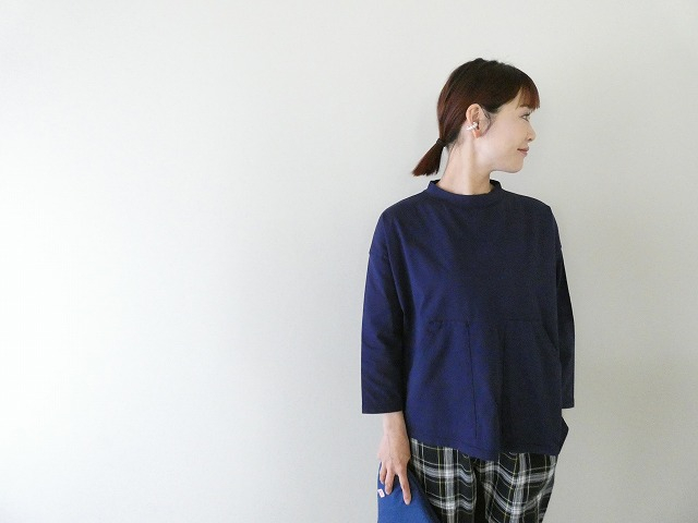 快晴堂(かいせいどう) Girl's TシャツWorkポケ・スタンド衿八分袖Tシャツの商品画像2