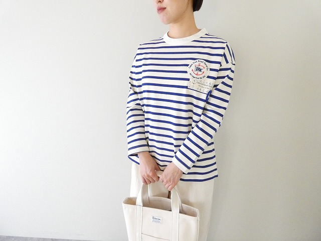 快晴堂(かいせいどう) HAYATE・セーラーボーダーTシャツ ワッペンペタペタ長袖Tシャツの商品画像1