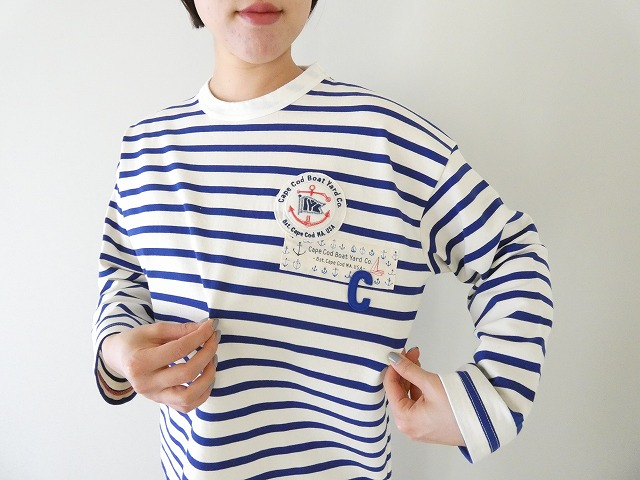 快晴堂(かいせいどう) HAYATE・セーラーボーダーTシャツ ワッペンペタペタ長袖Tシャツの商品画像2