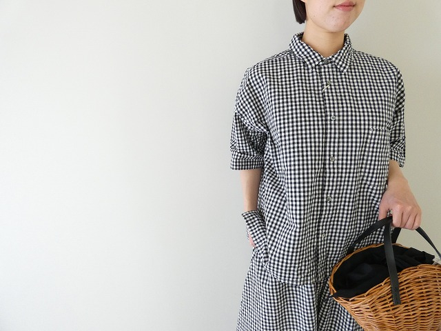 prit(プリット) コットンリネンウェザー近江晒加工5分袖レギュラーカラービッグシャツの商品画像1