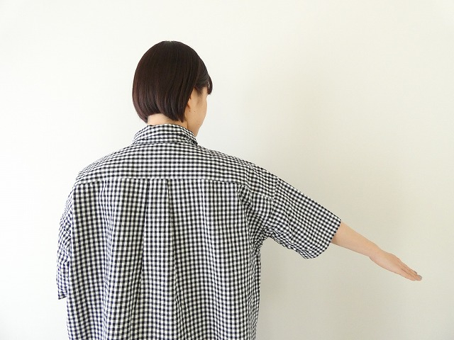 prit(プリット) コットンリネンウェザー近江晒加工5分袖レギュラーカラービッグシャツの商品画像10