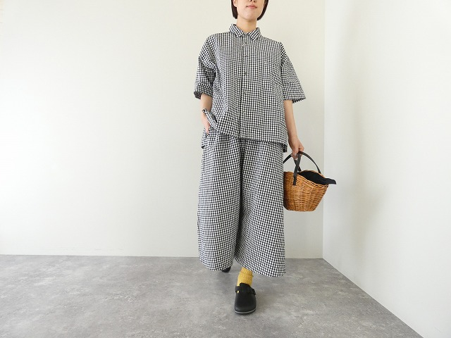 prit(プリット) コットンリネンウェザー近江晒加工5分袖レギュラーカラービッグシャツの商品画像11