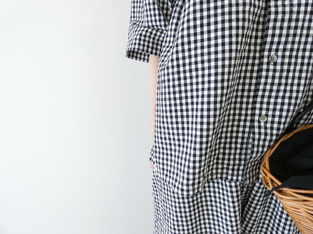 prit(プリット) コットンリネンウェザー近江晒加工5分袖レギュラーカラービッグシャツの商品画像12