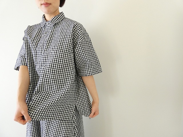 prit(プリット) コットンリネンウェザー近江晒加工5分袖レギュラーカラービッグシャツの商品画像9